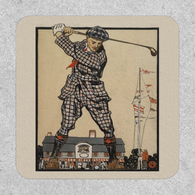 Vintage Edward Penfield Golf Illustration Art Patch (Front)