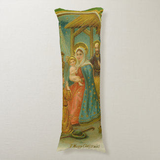 Vintage Edwardian Era Nativity Christmas Card Body Pillow