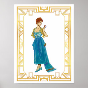 Vintage Edwardian Gown Fashion Vintage Art Poster