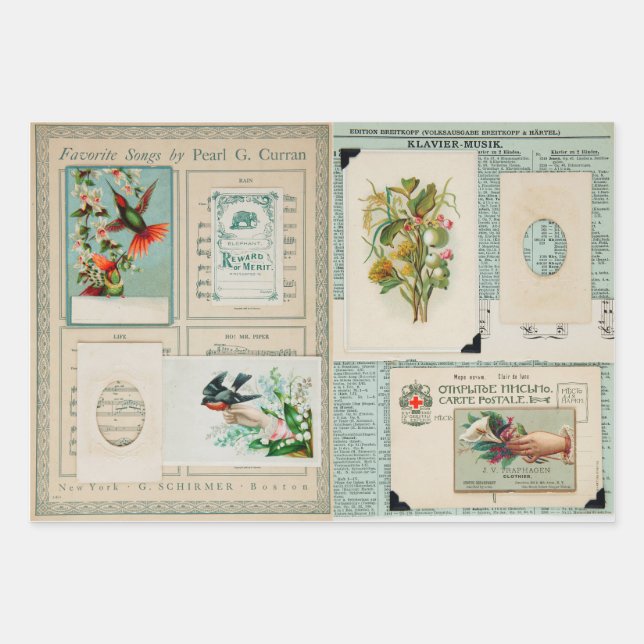 Vintage Edwardian images Wrapping Paper Sheets (Front)