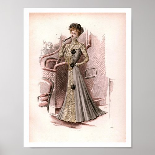  Vintage Edwardian Lady Fashion Illustration Poster