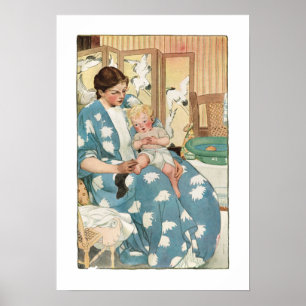 Vintage Edwardian Mother with Child Poster