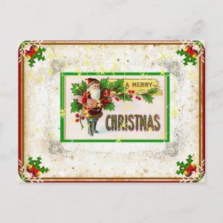 Vintage Edwardian Santa Christmas Postcard