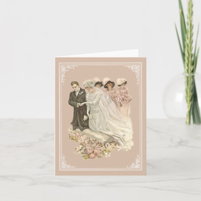 Vintage, Edwardian Wedding Notecard (Front)