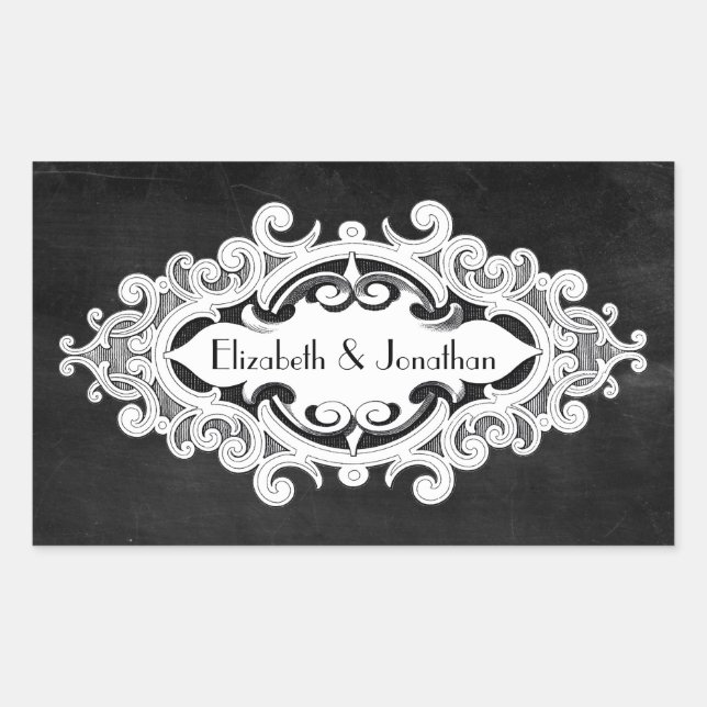 Vintage Edwardian Wedding Rectangular Sticker (Front)