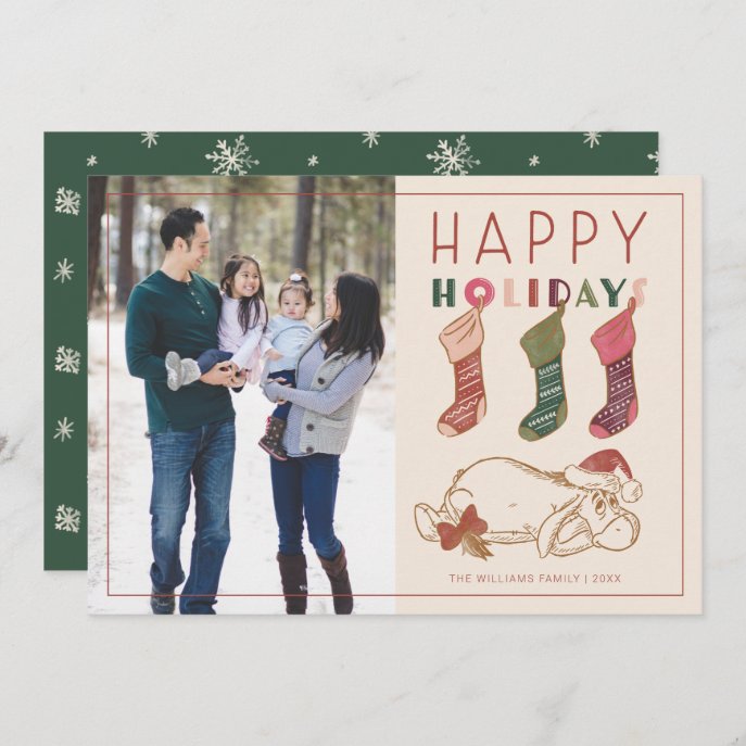 Vintage Eeyore | Happy Holidays Holiday Photo Card