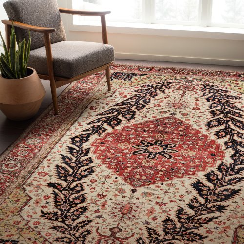Vintage_Effect Heriz Terracotta Carpet Persia Rug