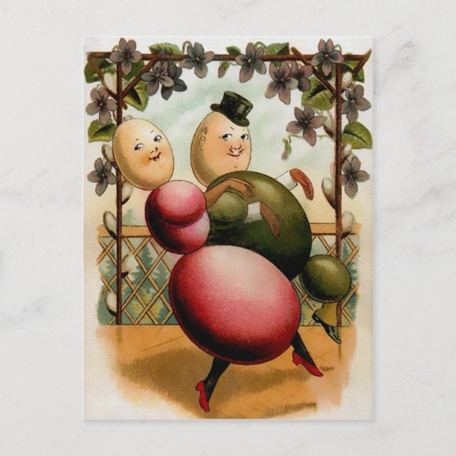 Vintage Egg Dancers Easter Postcard (Front)