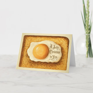 Vintage Egg on Toast Christmas Card