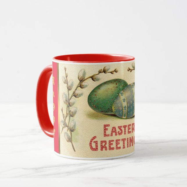 Vintage Eggs Easter Holiday Mug (Front Left)