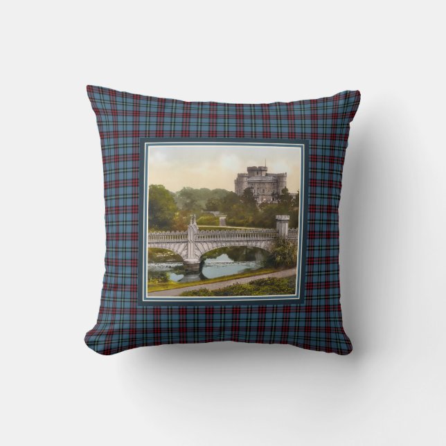 Vintage Eglinton Castle Montgomery Tartan Throw Pillow (Front)