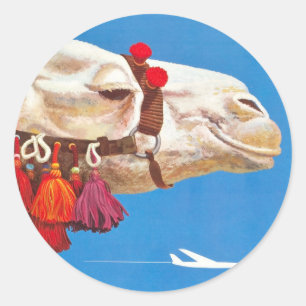 Vintage Egypt Air Travel Advertisement Classic Round Sticker