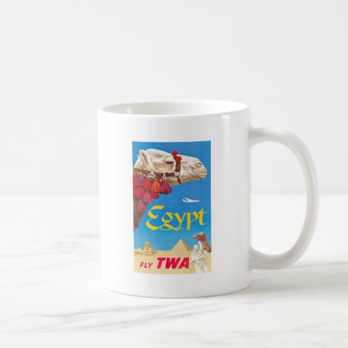 Vintage Egypt Air Travel Advertisement Coffee Mug