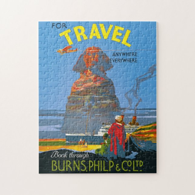 Vintage Egypt Air Travel Advertisement Jigsaw Puzzle (Vertical)