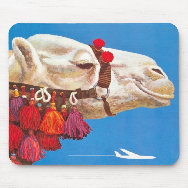 Vintage Egypt Air Travel Advertisement Mouse Pad (Front)