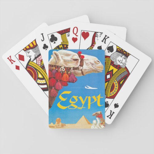 Vintage Egypt Air Travel Advertisement Poker Cards