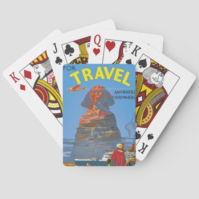 Vintage Egypt Air Travel Advertisement Poker Cards (Back)
