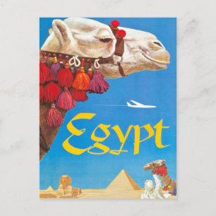 Vintage Egypt Air Travel Advertisement Postcard