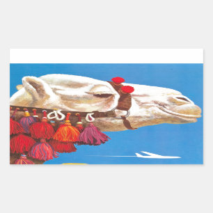 Vintage Egypt Air Travel Advertisement Rectangular Sticker