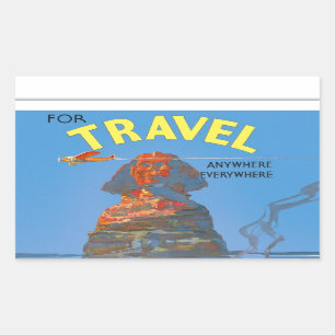 Vintage Egypt Air Travel Advertisement Rectangular Sticker
