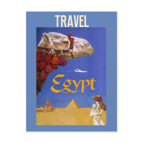 Vintage Egypt Camel Pyramid Desert Travel Postcard