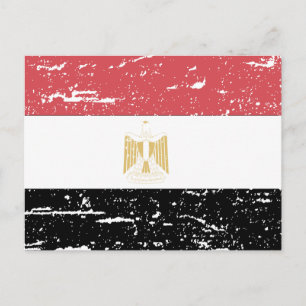 Vintage Egypt Flag Postcard