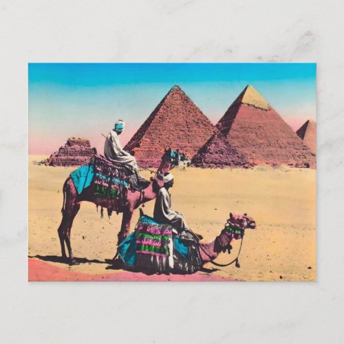 Vintage  Egypt Great Pyramid at Giza Postcard