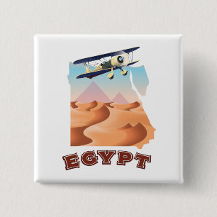 Vintage Egypt Map travel poster Button