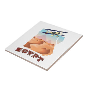 Vintage Egypt Map travel poster Ceramic Tile