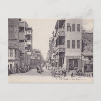 Vintage Egypt, Port Said, Arab town Postcard