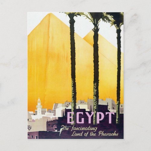 Vintage Egypt Pyramids Travel Postcard