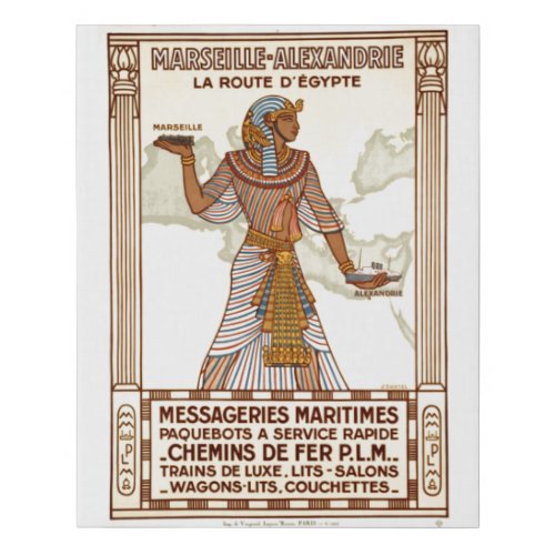 Vintage Egypt Travel Faux Canvas Print