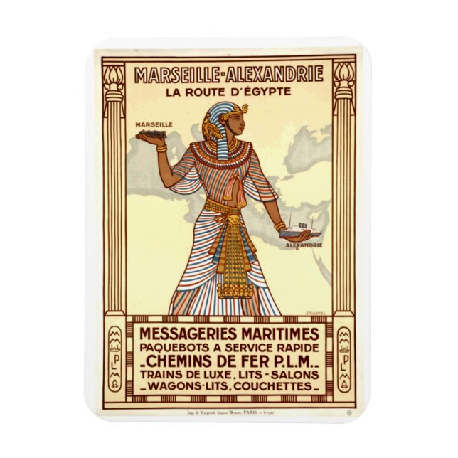 Vintage Egypt Travel Greeting Card Magnet (Vertical)