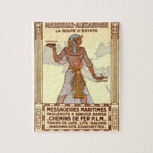 Vintage Egypt Travel Illustration Art Jigsaw Puzzle