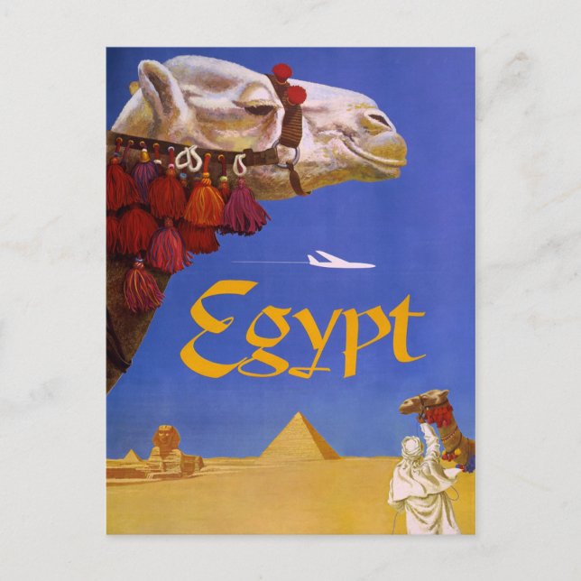 Vintage Egypt Travel Poster Postcard (Front)