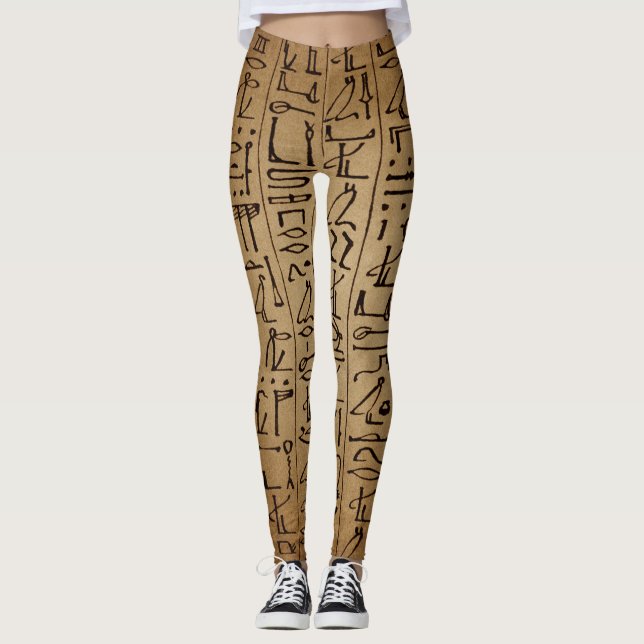 Vintage Egyptian Hieroglyphics Leggings (Front)