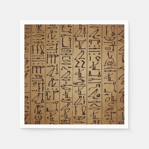 Vintage Egyptian Hieroglyphics Paper Print Napkins