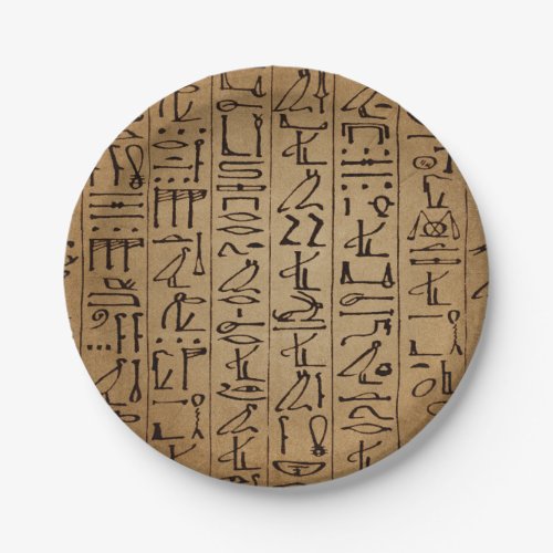 Vintage Egyptian Hieroglyphics Paper Print Paper Plates