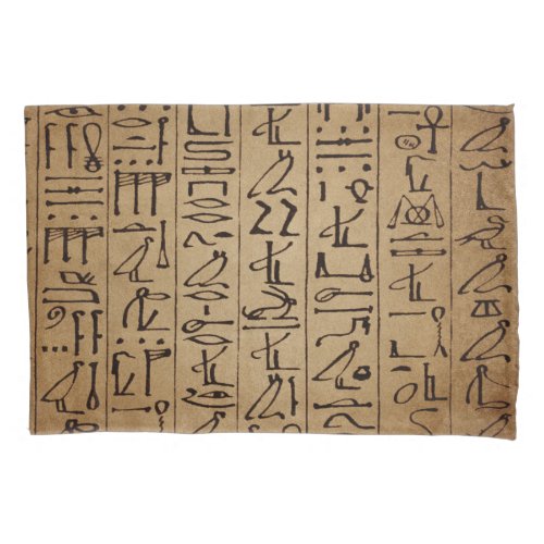 Vintage Egyptian Hieroglyphics Paper Print Pillowcase