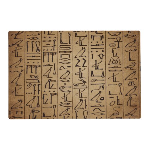 Vintage Egyptian Hieroglyphics Paper Print Placemat