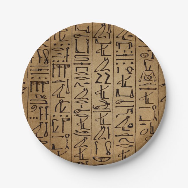 Vintage Egyptian Hieroglyphics Paper Print Plates (Front)