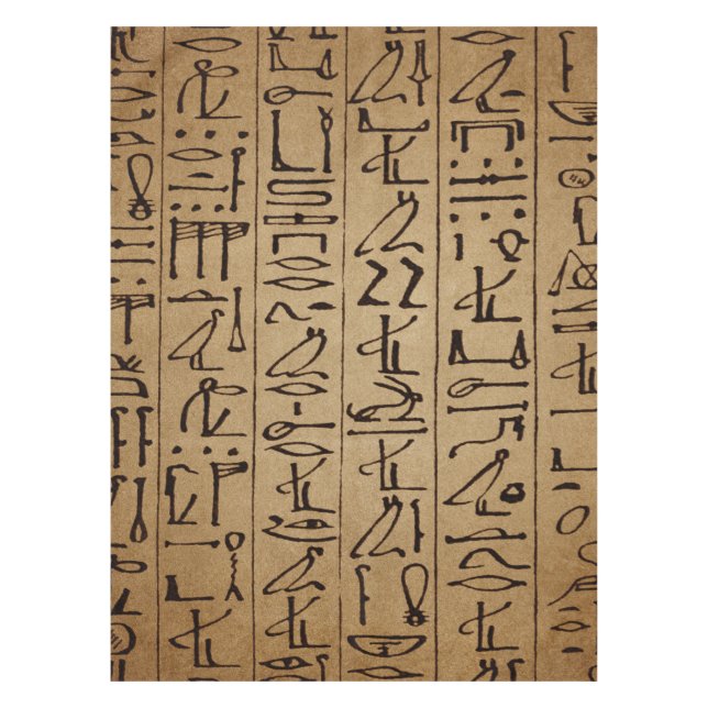 Vintage Egyptian Hieroglyphics Paper Print Tablecloth (Front)