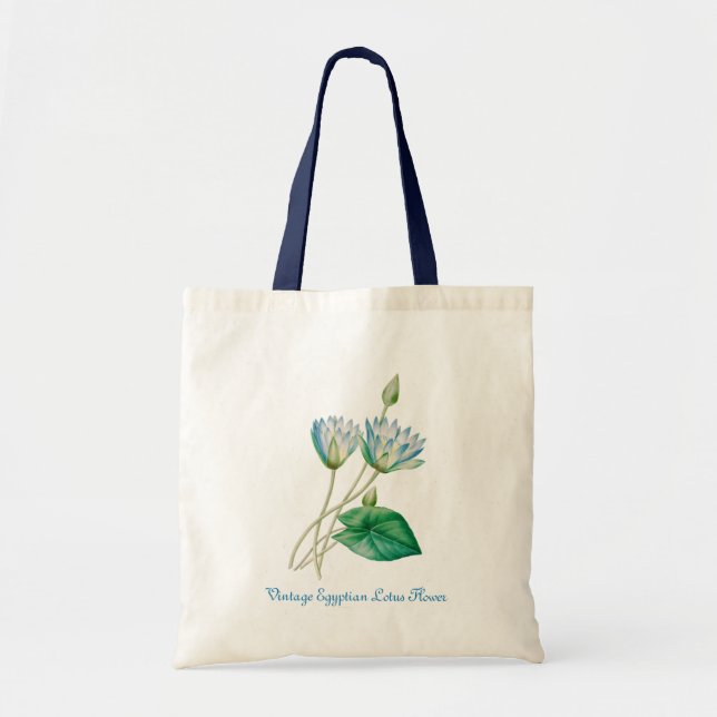 Vintage Egyptian Lotus Flower  Tote Bag (Front)