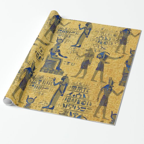 Vintage Egyptian Ornament with Lapiz Lazuli Wrapping Paper