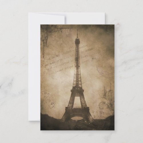 vintage eiffel tower announcement