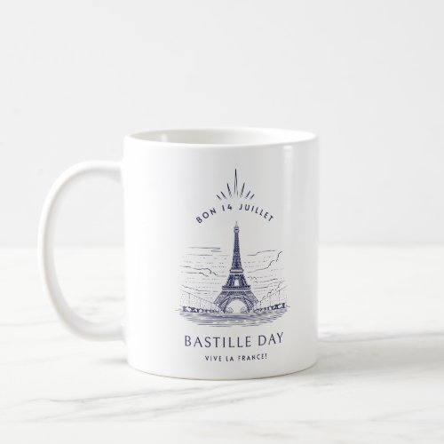 Vintage Eiffel Tower Bastille Day Coffee Mug