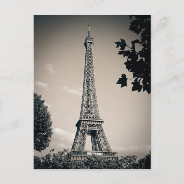 Vintage Eiffel Tower  Bridal Shower Game Postcard (Front)