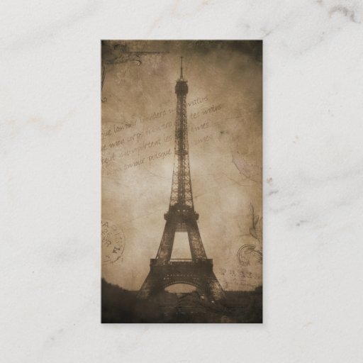 Customizable vintage eiffel tower business cards