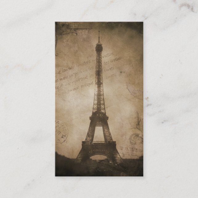 vintage eiffel tower business card (Front)