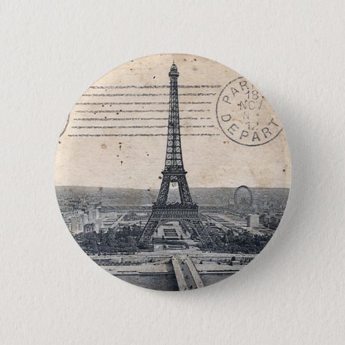 Vintage Eiffel Tower Button